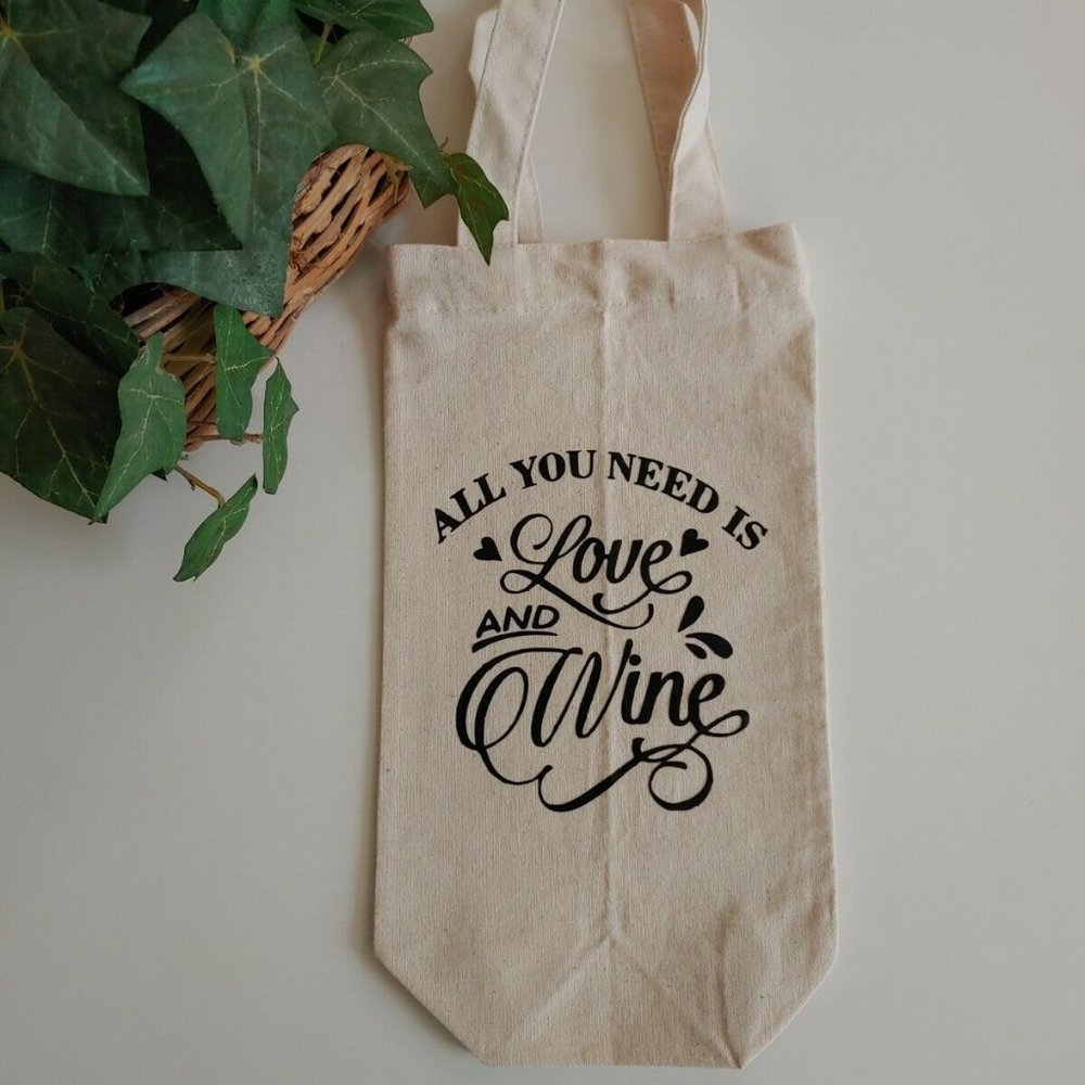 Wine Canvas Tote Bag, Canvas Tote Bag, Wine Gift